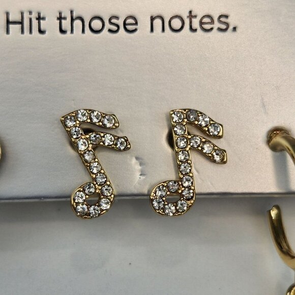 SUGARFIX by BaubleBar Straight To Tape Earrings 90s Music Themed Set of 3 - Picture 3 of 5